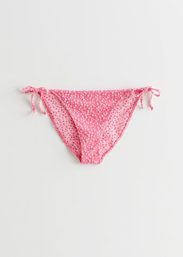 & Other Stories Floral Jacquard Bikini Briefs Pink Florals