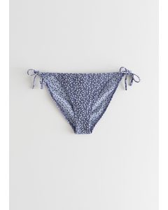 Jacquard-Bikinihose mit Blumenmuster Blau/Geblümt