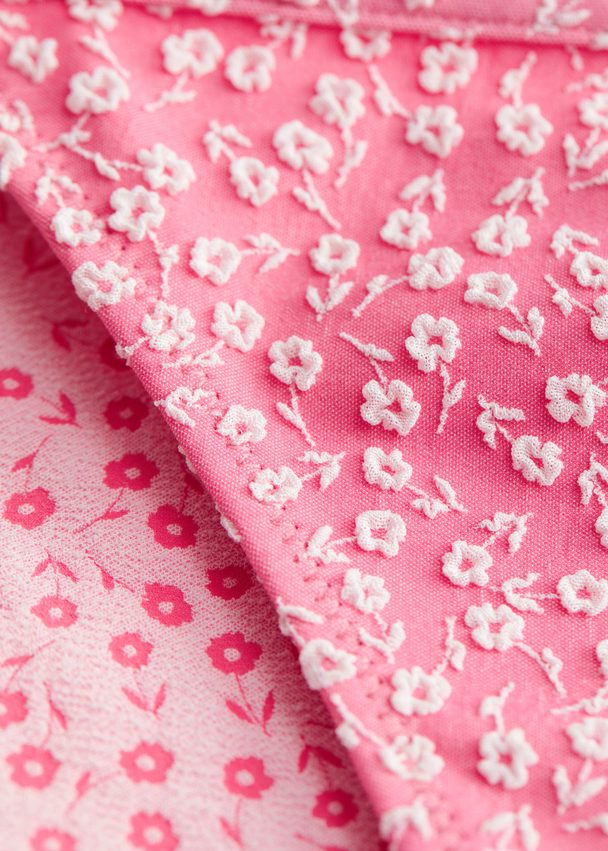 & Other Stories Floral Jacquard Bikini Briefs Pink Florals