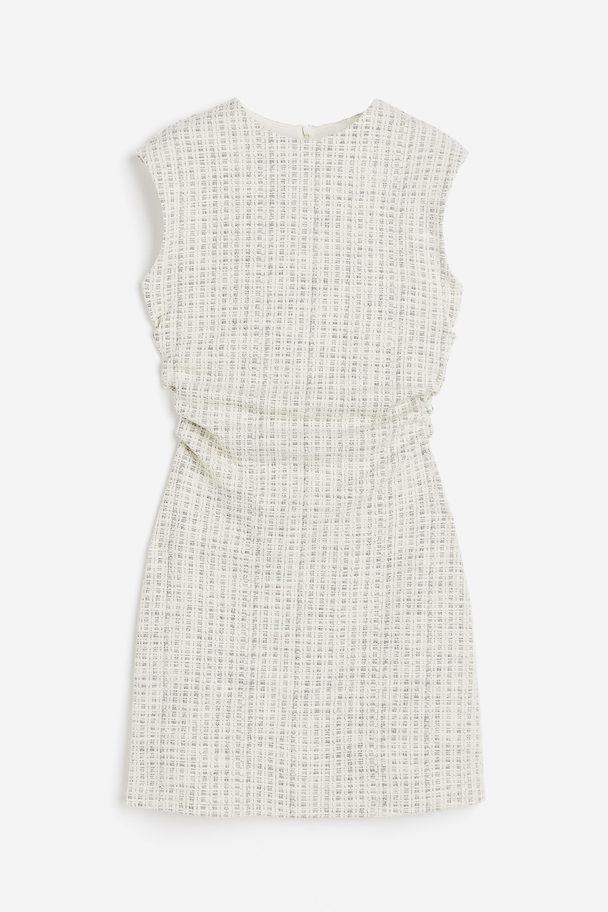 H&M Bouclé-Kleid Weißmeliert