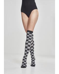Accessoires Ladies Checkerboard Overknee Socks