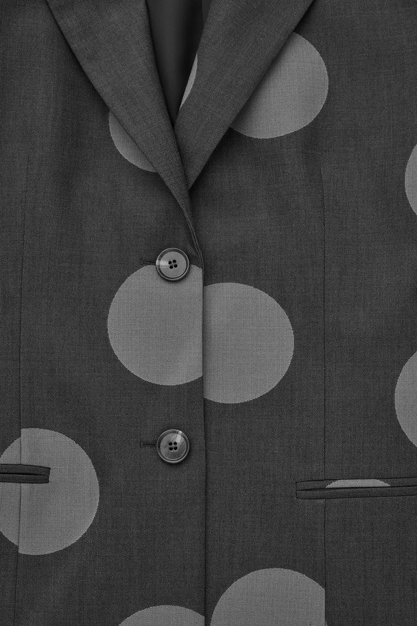 COS Oversized Polka-dot Wool-blend Blazer Grey / Polka Dot