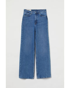 90's Wide High Waist Jeans Denimblauw