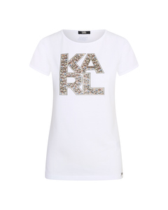 Karl Lagerfeld Library Logo Shirt Weiss
