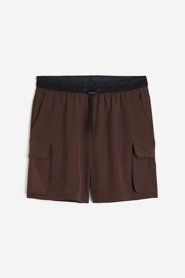 H&M Drymove™ Cargo Sports Shorts Dark Brown