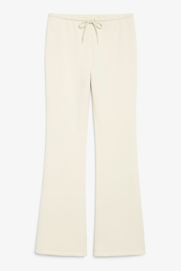 Monki Low Waist Bootcut Trousers Off-white
