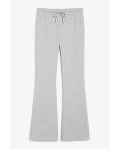 Low Waist Bootcut Trousers Grey Melange