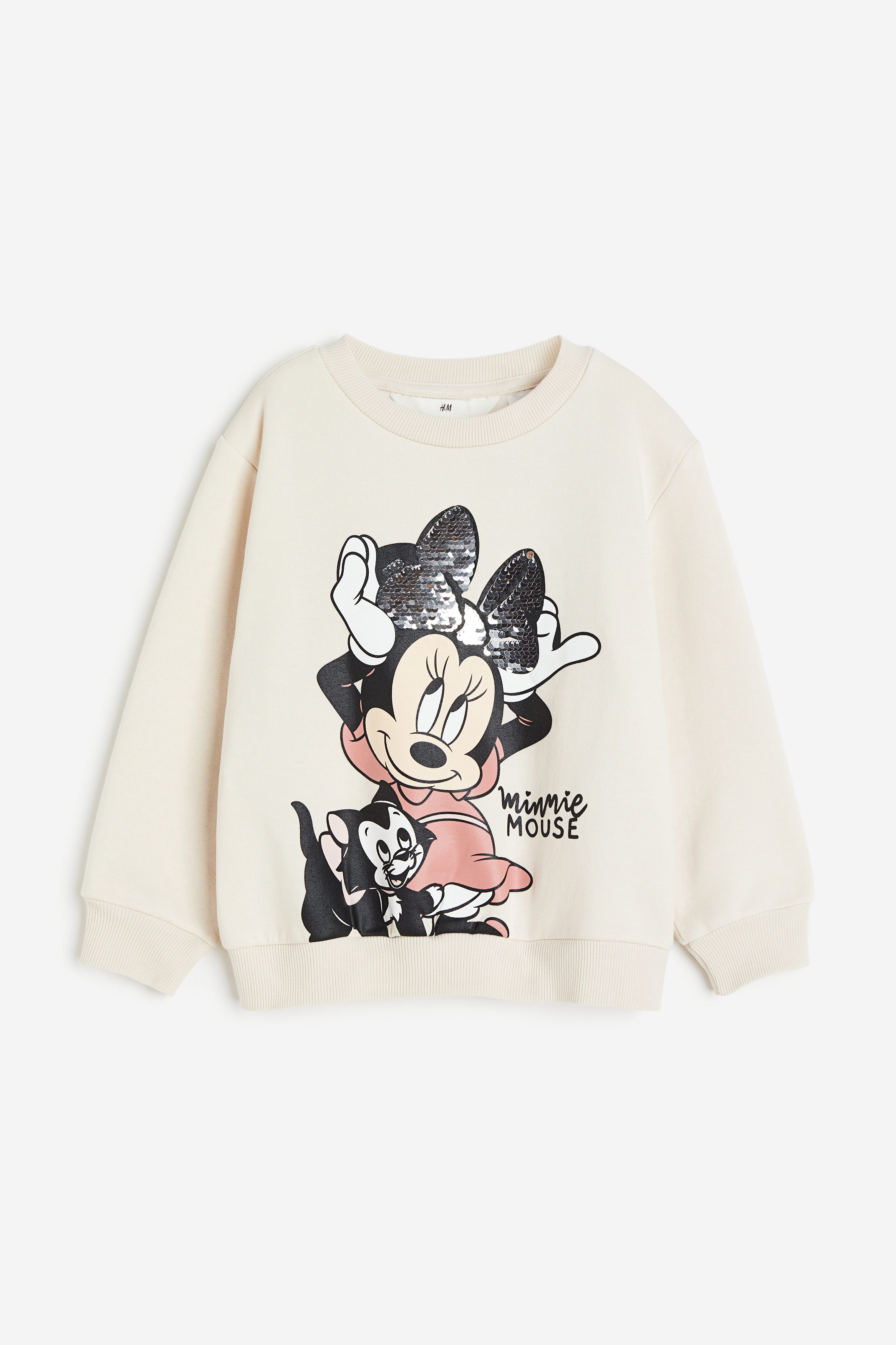 Billede af H&M Sweatshirt Med Tryk Creme/minnie Mouse, Sweatshirts. Farve: Cream/minnie mouse I størrelse 134/140