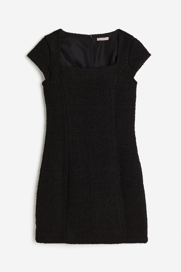 H&M Bouclé Dress Black