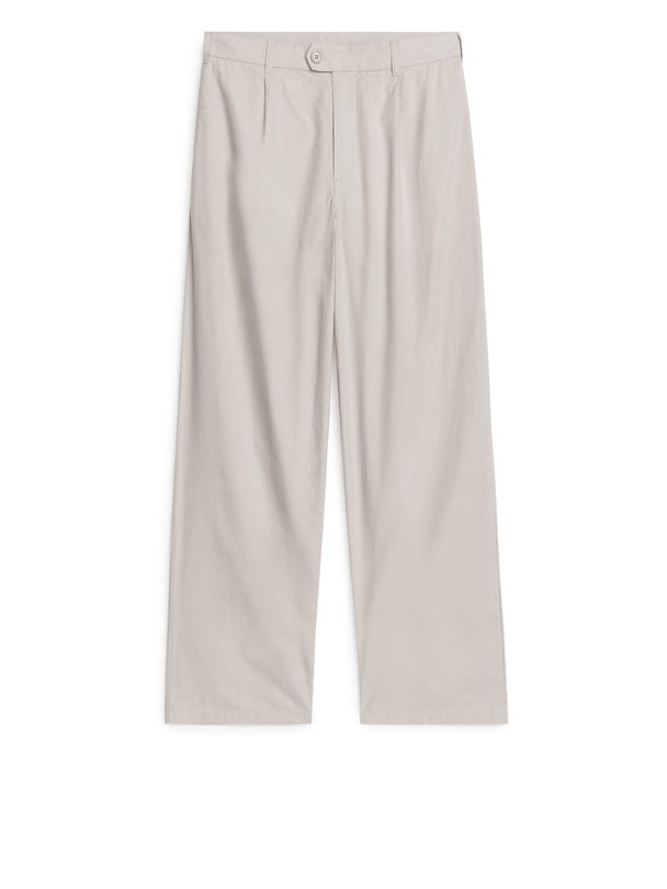 ARKET Loose-fit Cotton Trousers Beige