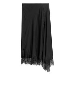 Lace-trim Skirt Black