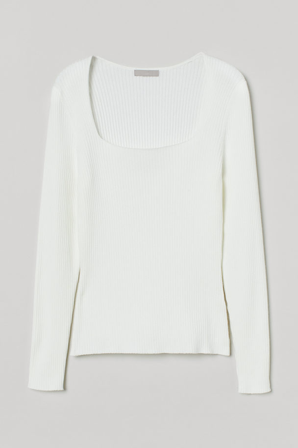 H&M Rib-knit Top White