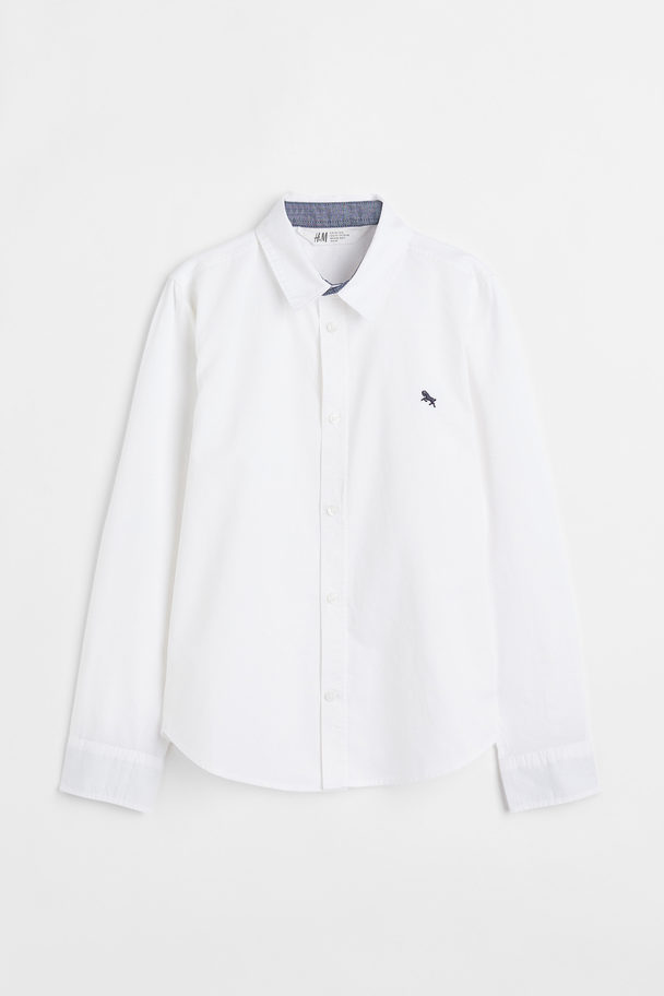 H&M Katoenen Overhemd Wit