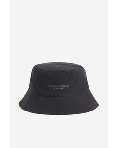 Bucket Hat aus Baumwolle Schwarz/Always Connected