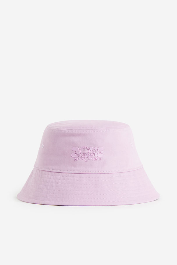 H&M Bucket Hat aus Baumwolle Helllila/Zone of Peace