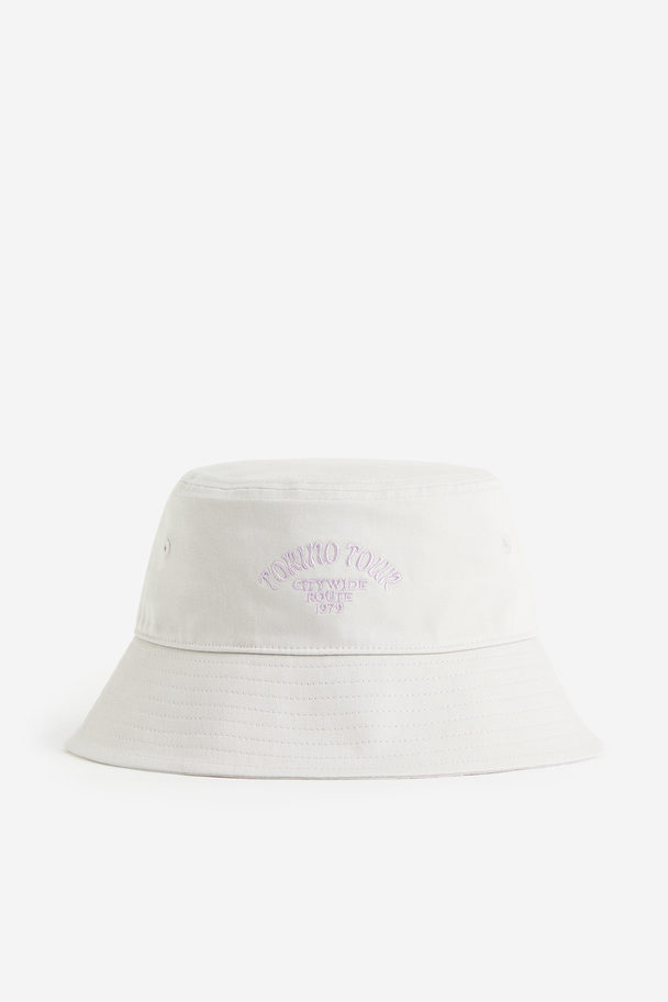 H&M Bucket Hat aus Baumwolle Hellgrau/Torino Tour