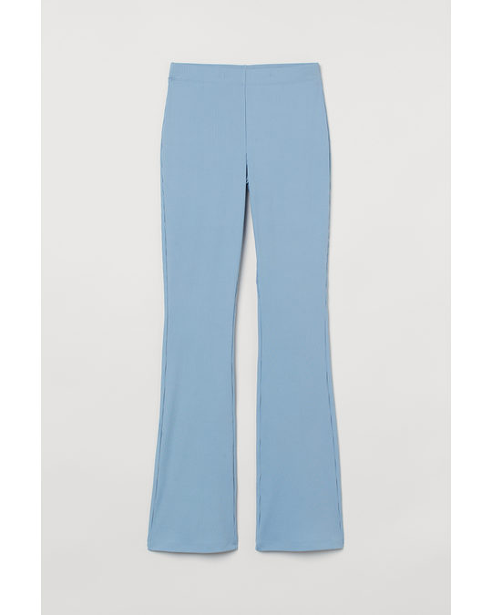 H&M Ribbed Jazz Trousers Light Blue
