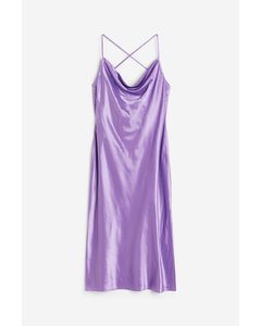 Satin Slip Dress Purple