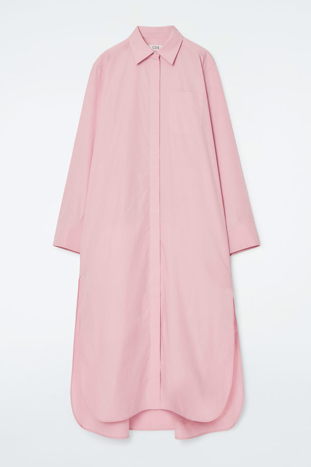 COS Collared Midi Shirt Dress Pink