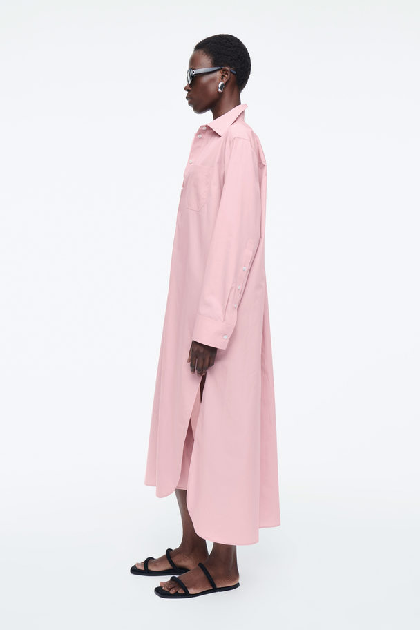 COS Collared Midi Shirt Dress Pink