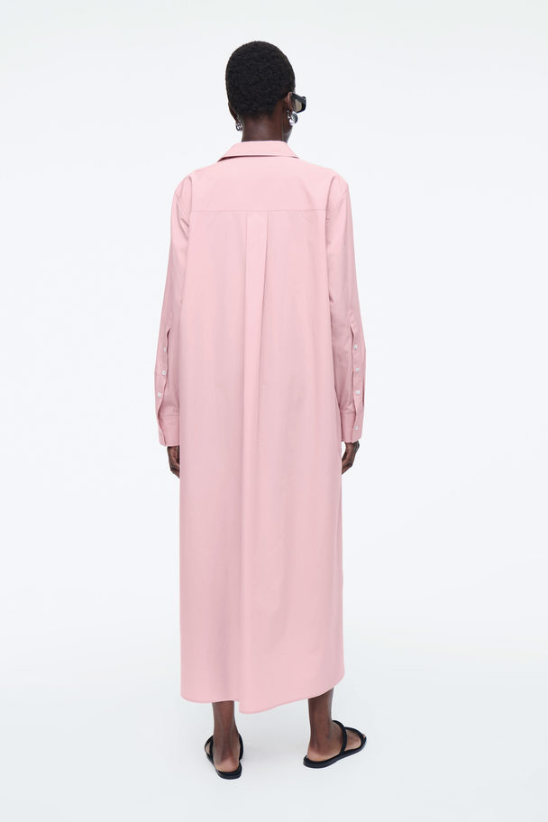 COS Collared Midi Shirt Dress Pink