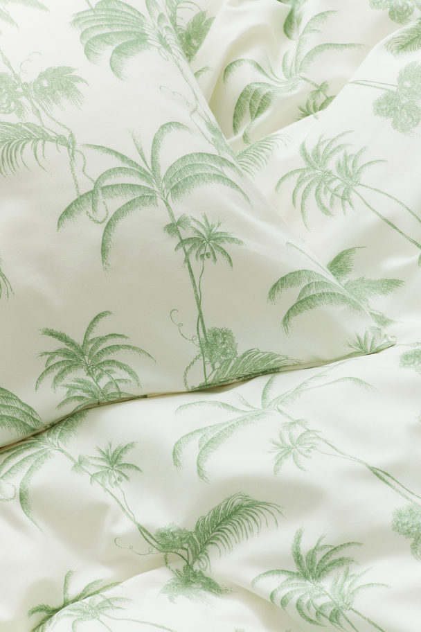 H&M HOME Dekbedset Met Dessin - Eenpersoons Groen/palmbomen