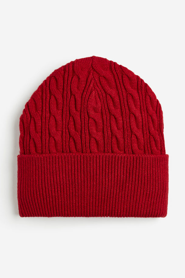 H&M Rib-knit Hat Red
