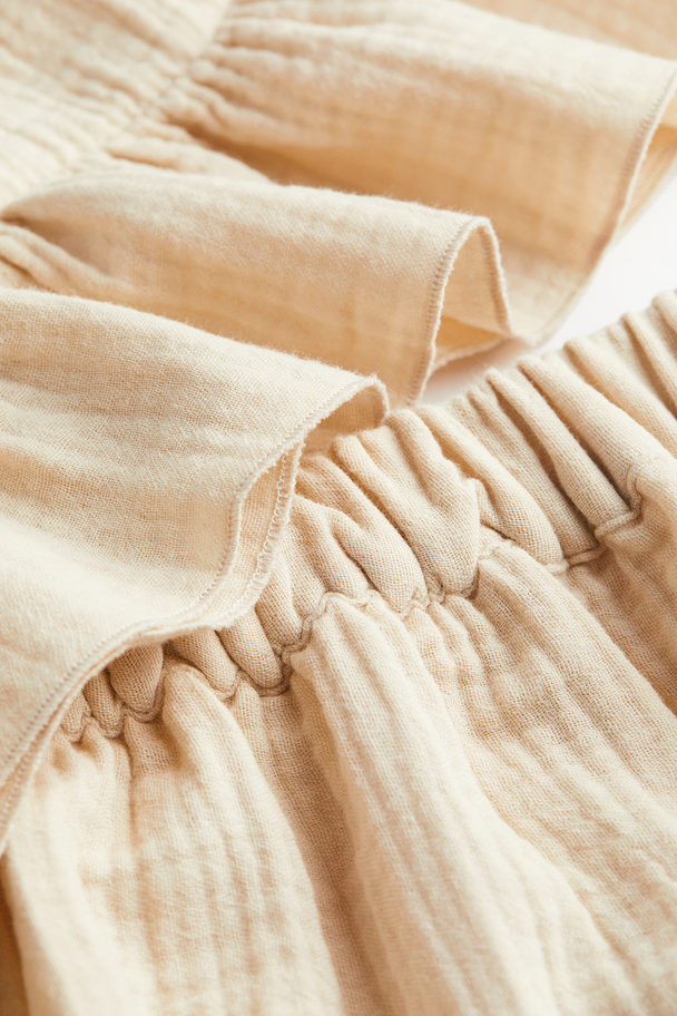 H&M 2-piece Double-weave Cotton Set Light Beige