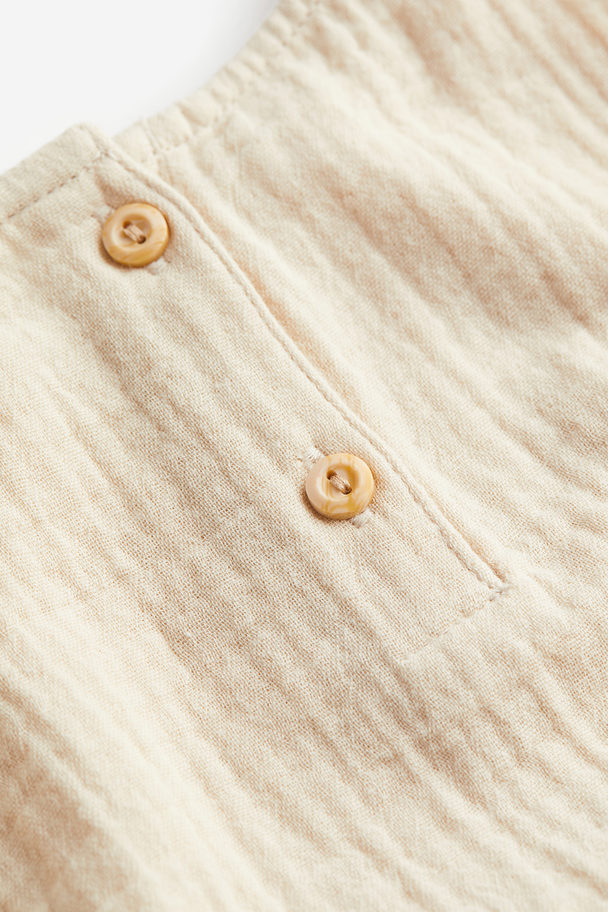 H&M 2-piece Double-weave Cotton Set Light Beige