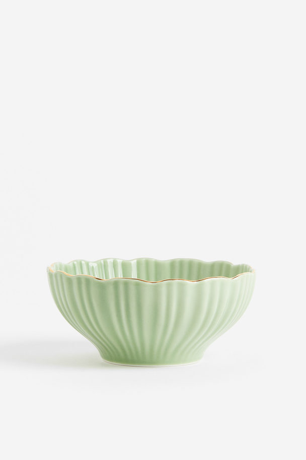 H&M HOME Porcelain Serving Bowl Light Green