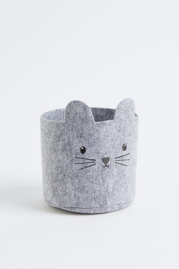 H&M HOME Vilten Opbergmandje Grijs/muis