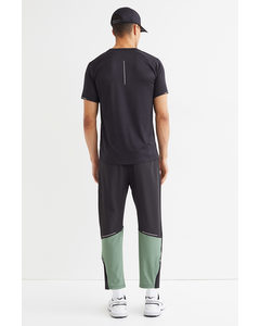 Cropped Running Trousers Black/block-coloured