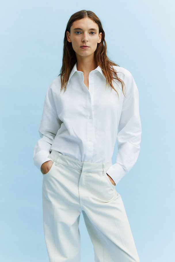 H&M Oversized Oxford Shirt White