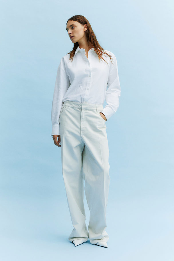 H&M Oversized Oxfordskjorte Hvid