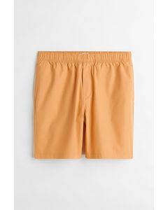 Relaxed Fit Cotton Shorts Yellow