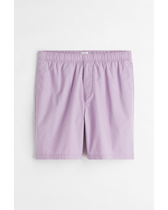 Relaxed Fit Cotton Shorts Light Purple