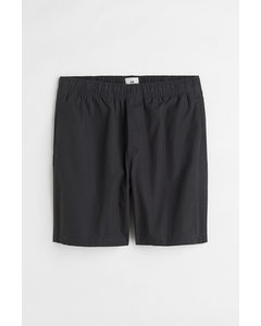 Relaxed Fit Cotton Shorts Black