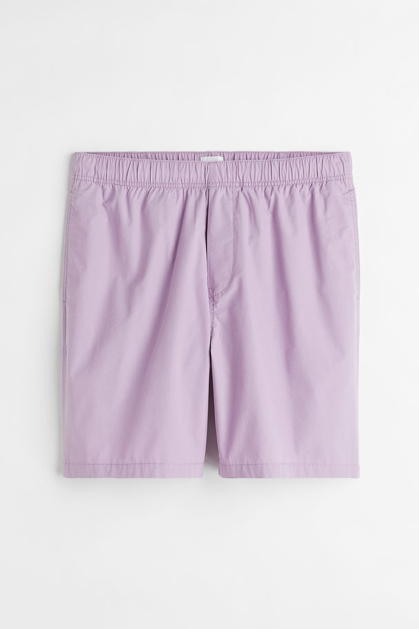 H&M Relaxed Fit Cotton Shorts Light Purple