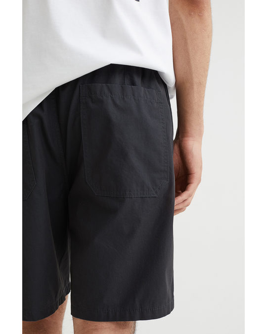 H&M Relaxed Fit Cotton Shorts Black