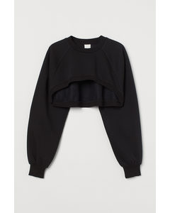 Cropped Sweater Zwart