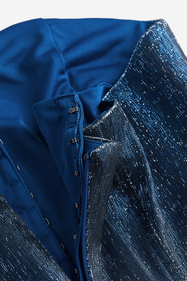 H&M Schimmerndes Bandeau-Kleid Blau