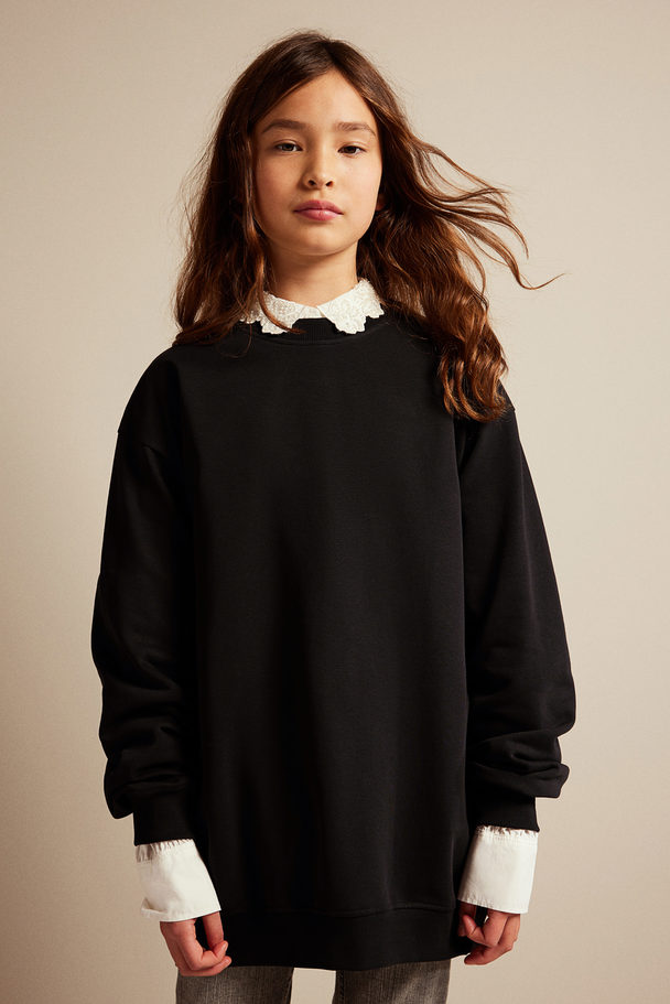 H&M Oversized Sweatshirt Schwarz