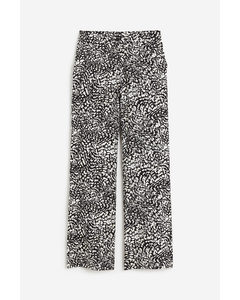 Flared Trousers Black/patterned