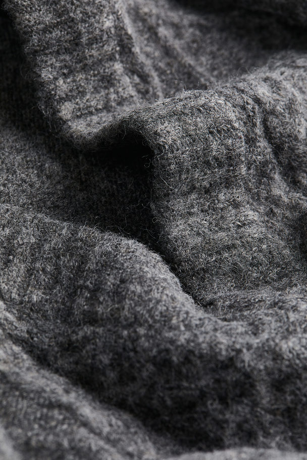 H&M Cable-knit Jumper Dark Grey Marl