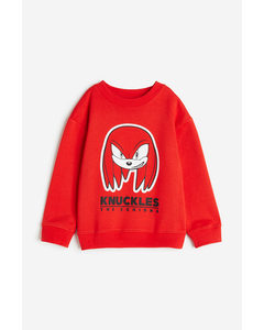 Printed Sweatshirt Red/sonic The Hedgehog