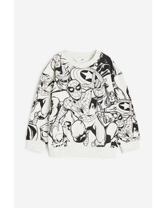 Printed Sweatshirt Light Grey/marvel Comics