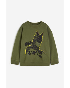 Printed Sweatshirt Khaki Green/batman