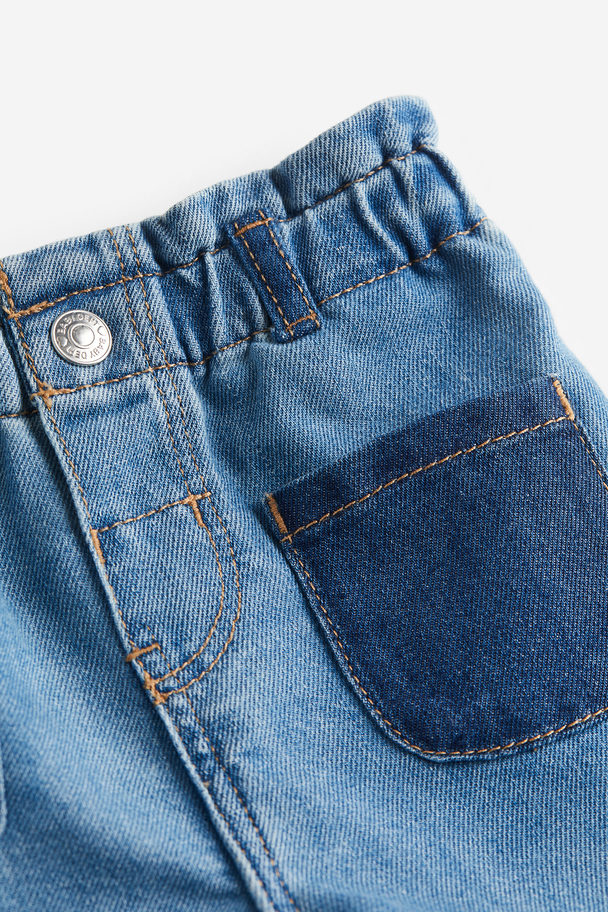 H&M Shorts mit Paperbag-Bund Denimblau