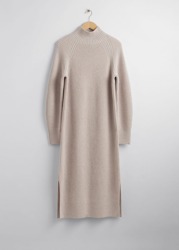 & Other Stories Knitted Midi Dress Mole