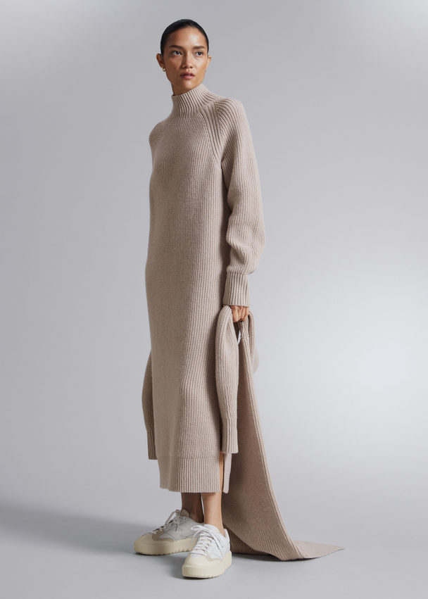 & Other Stories Knitted Midi Dress Mole